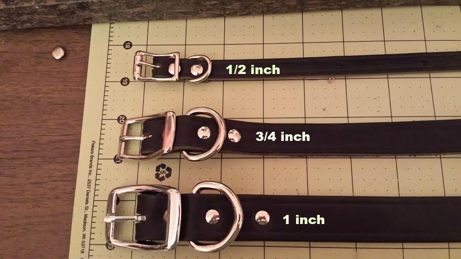 Buckle size comparison chart for Kippy and Co dog collars