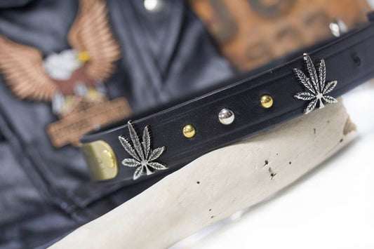 Cannabis Leather Collar