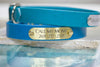 Bahama Blue waterproof dog collar with personalized name plate