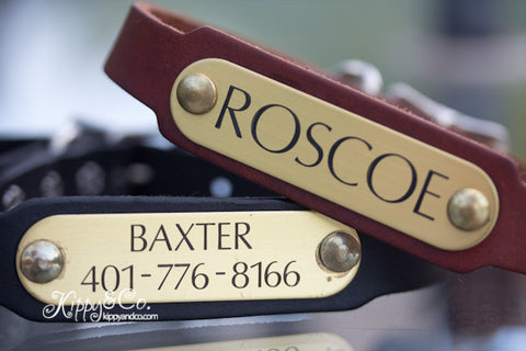 Personalized Name Leather Dog Collar