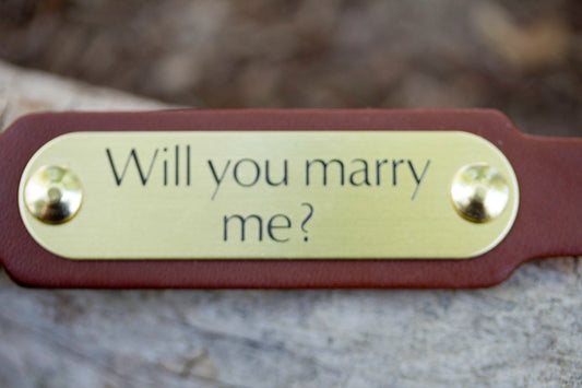 Wedding Dog Collar With Engraved Brass or Silver