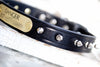 Leather Spike Dog Collar With Engraved Name Plate