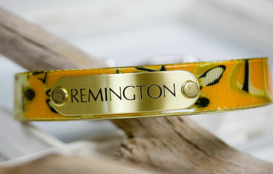 camouflage waterproof collar with personalized name plate