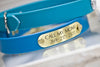 Bahama Blue waterproof dog collar with personalized name plate