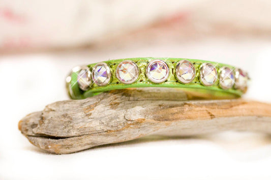 Crystal Puppy Collar Leather