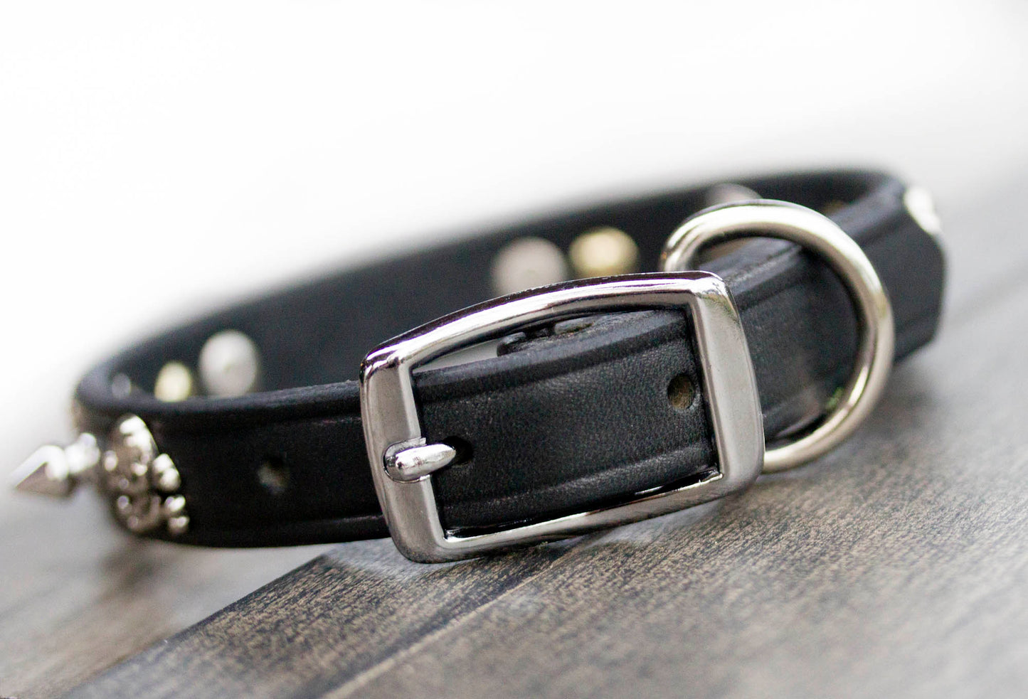 Gothic Skull Spike Leather Collar