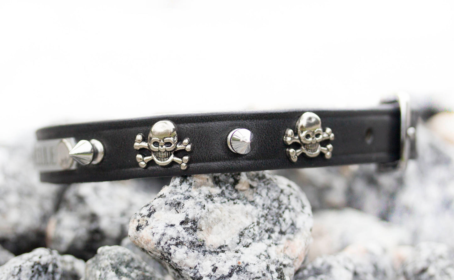 Gothic Skull Spike Leather Collar