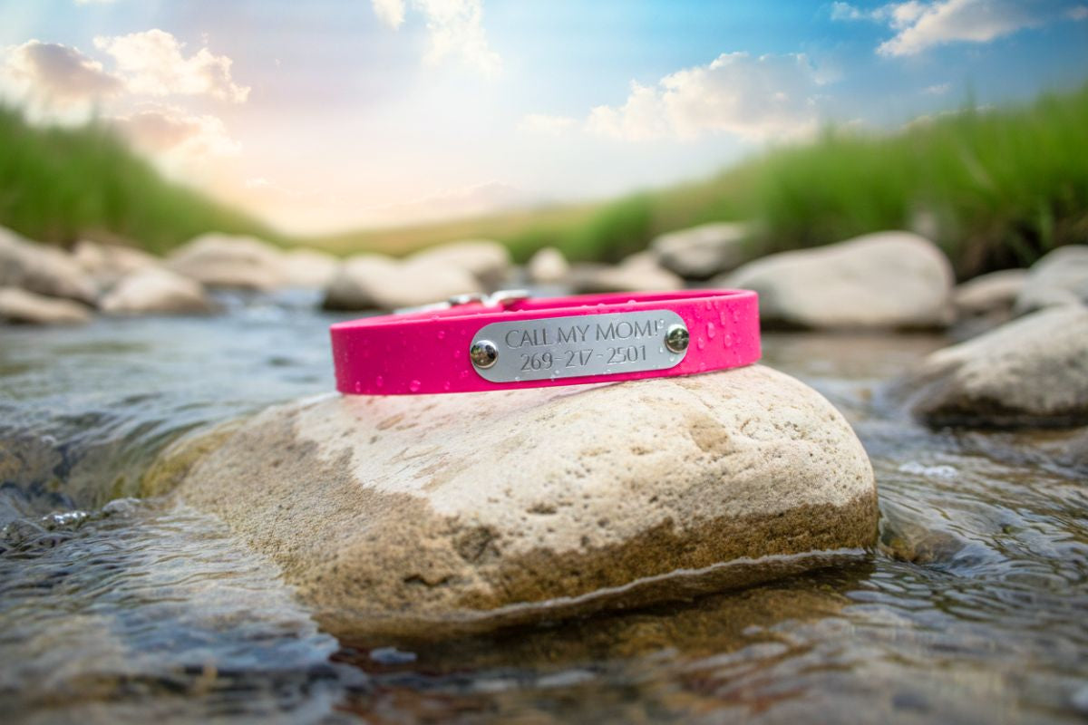  Pink waterproof biothane collar personalized odor-resistant and easy to clean