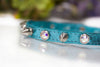 Spike Crystal leather Pet Collar