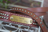 Leather Studded Dog Collar in Black or Brown With Engraved Name