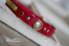 Red Leather Concho Dog Collar
