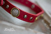 Red Leather Concho Dog Collar