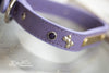 Personalized Leather Bone Crystal Dog Collar with Engraved Name Plate