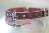 Personalized Leather Collar with Skull Crossbones and brass spots 1/2 inch wide