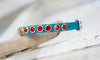 Small lether Collar with Red Siam Crystals and personalized name plate