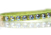 Leather Collar 1/2 inch wide with swarovski crystals and personalized name plate