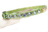 Leather Collar 1/2 inch wide with swarovski crystals and personalized name plate