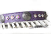 Leather Collar with Swarovski Crystals and Old Silver Double Flower Conchos