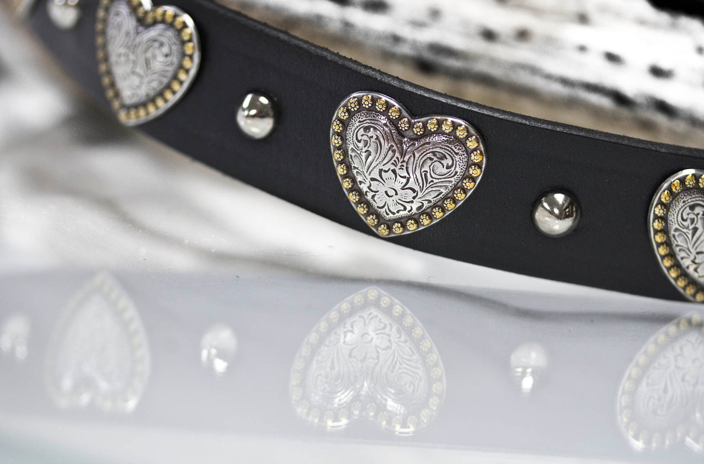 Heart Leather Dog Collar