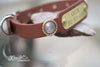 Leather Collar with Swirl Conchos and a name plate