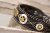 Leather Collar with Texas Stars conchos and engraved name plate