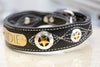 Leather Collar with Texas Stars conchos and engraved name plate