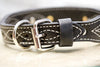 Leather Collar with Texas Stars conchos and engraved name plate