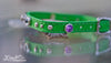 Small Pet Collar With Purple Swarovski Crystals, Silver spots and a Personalized Name Plate