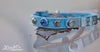Small Pet Collar With Personalized Name Plate, Silver Spots and Cobalt Blue Crystals