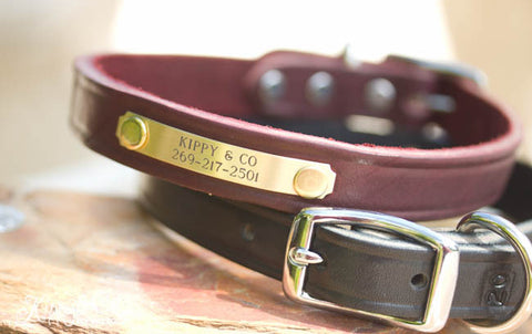 Leather Dog Collar 3/4 inch Personalized