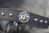 Leather Collar with Cross Conchos and silver spots