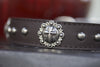 Leather Collar with Cross Conchos and silver spots