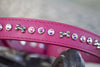 Solid Crystal Dog Collar Leather