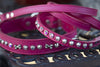 Solid Crystal Dog Collar Leather