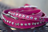 Solid Crystal Dog Collar Leather