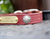 Leather Buffalo Concho Dog Collar With Engraved Name Plate