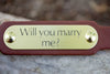 Wedding Dog Collar With Engraved Brass or Silver 