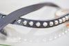 Black Leather Leash With Silver Studs