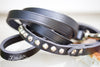 Black Leather Leash With Silver Studs