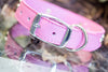 Pink Studded Leather Dog Collar