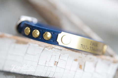 Tiny Personalized Leather Dog Collar