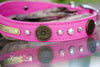 Pink 12 Guage Shotgun Shell Dog Collar with AB Crystals and Personalized Name Plate