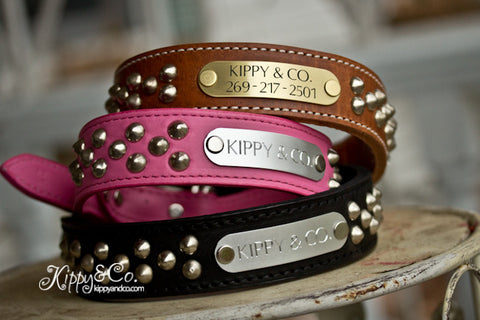 Leather Cone Stud Dog Collar