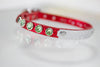 Small Leather Collar with Swarovski Crystals and a personalized name plate