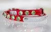 Small Leather Collar with Swarovski Crystals and a personalized name plate