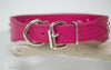 Personalized Leather Collar with Silver Studs and AB Swarovski Crystals 