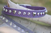 Leather Collar with Silver Hearts and AB Swarovski Crystals