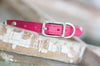 tiny leather collar with personalized name plate and silver spots and crystals