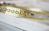 metallic leather collar with swarovski crystals and personalized name plate 3/4 inch wide