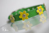 Green Leather Collar With Yellow leather Flowers